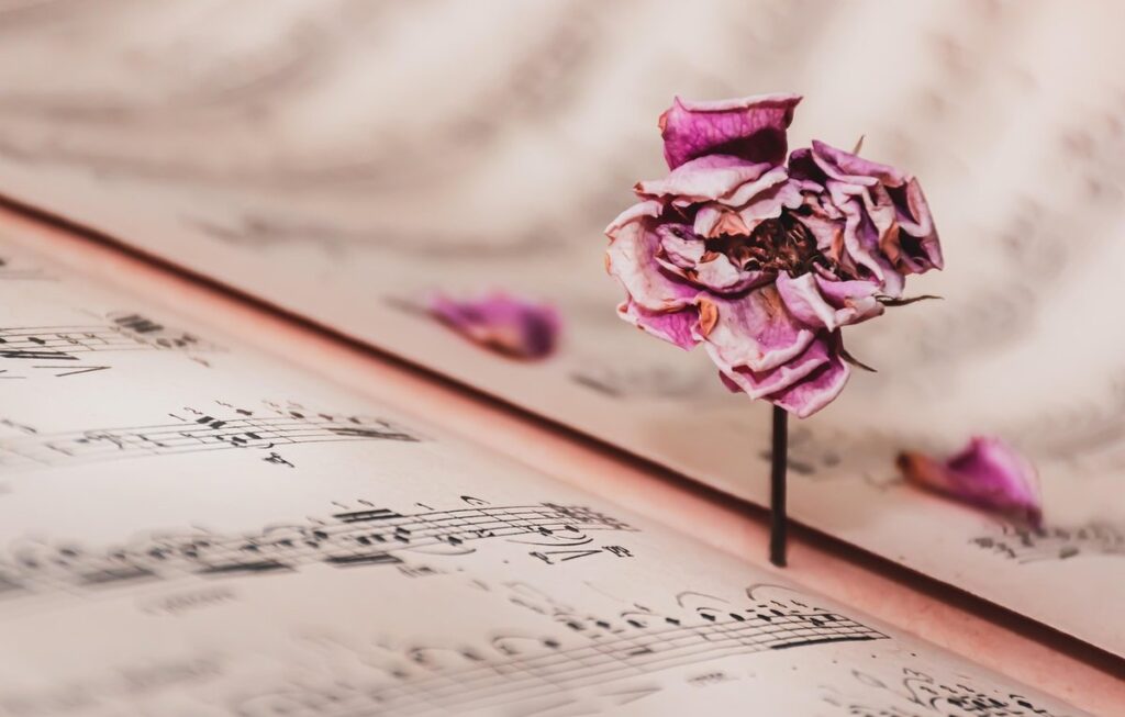 music notes on paper
